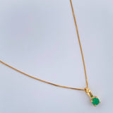 Set Veneciana + Redondo Esmeralda 1.05gr / 45.1cm / 0.47mm Oro Amarillo 18K &