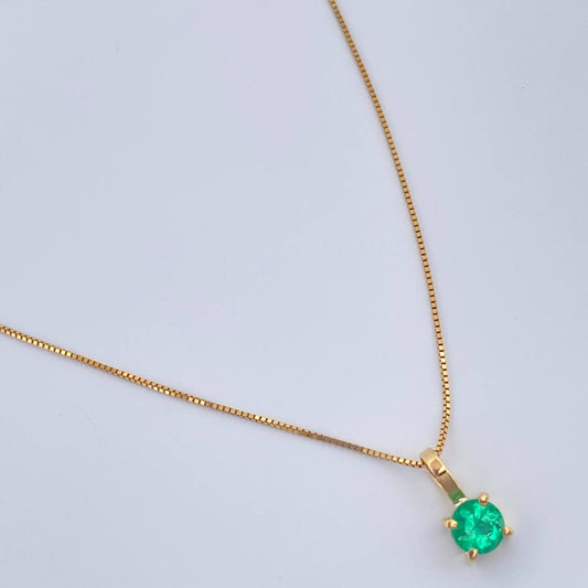 Set Veneciana + Redondo Esmeralda 1.1gr / 45cm / 0.26mm Oro Amarillo 18K &