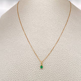 Set Veneciana + Redondo Esmeralda 1gr / 45.4cm / 0.47mm Oro Amarillo 18K &