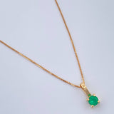 Set Veneciana + Redondo Esmeralda 1gr / 45.4cm / 0.47mm Oro Amarillo 18K &