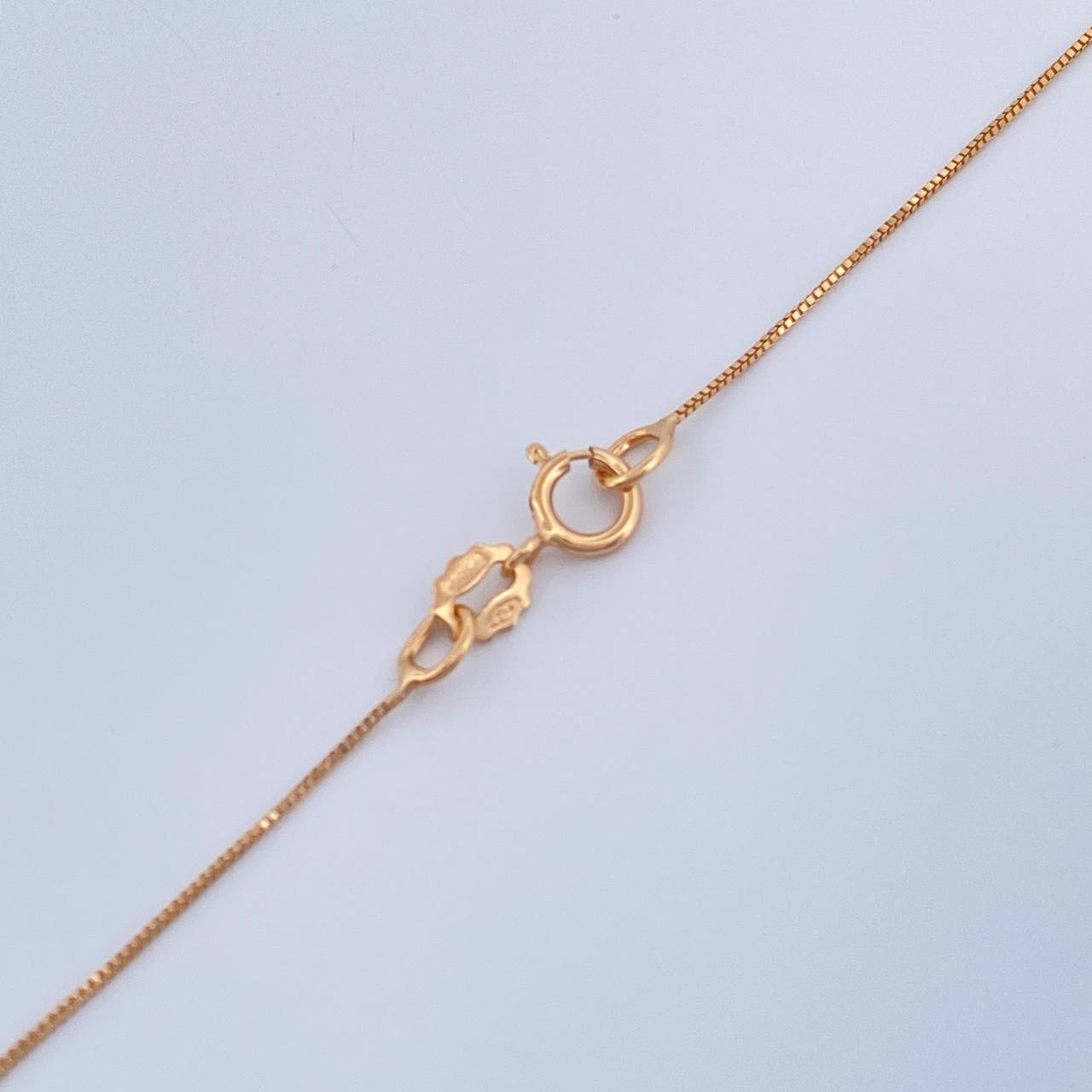 Set Veneciana + Redondo Esmeralda 1gr / 45.4cm / 0.47mm Oro Amarillo 18K &