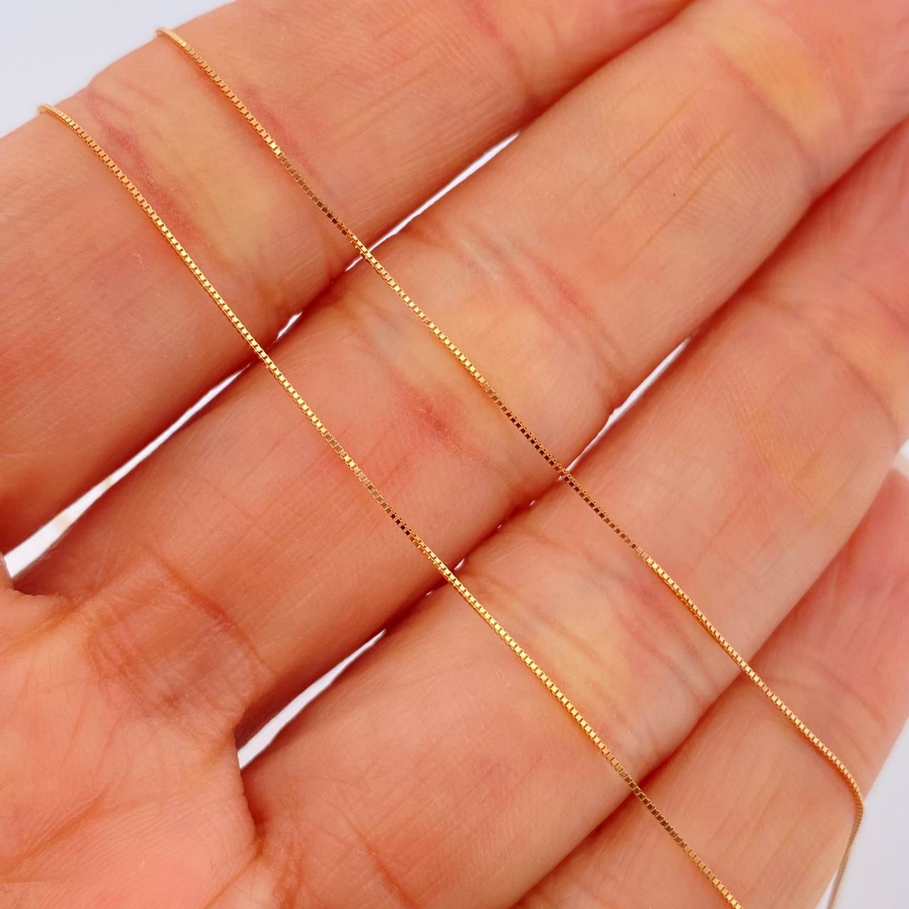 Set Veneciana + Redondo Esmeralda 1gr / 45.4cm / 0.47mm Oro Amarillo 18K &