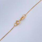 Set Veneciana + Cruz Trebol Esmeralda 1.7gr / 45.1cm / 0.46mm Oro Amarillo 18K &