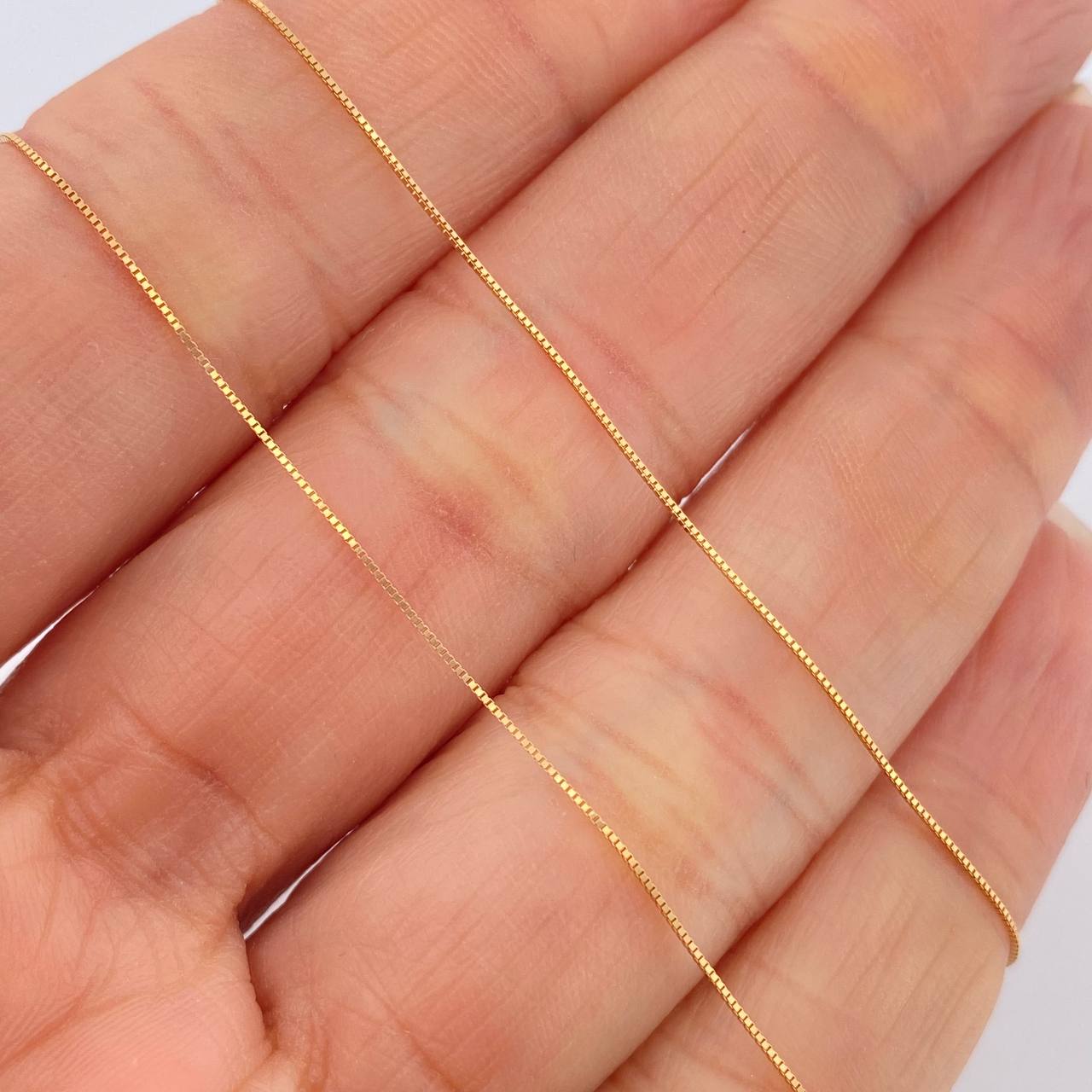 Set Veneciana + Cruz Trebol Esmeralda 1.7gr / 45.1cm / 0.46mm Oro Amarillo 18K &