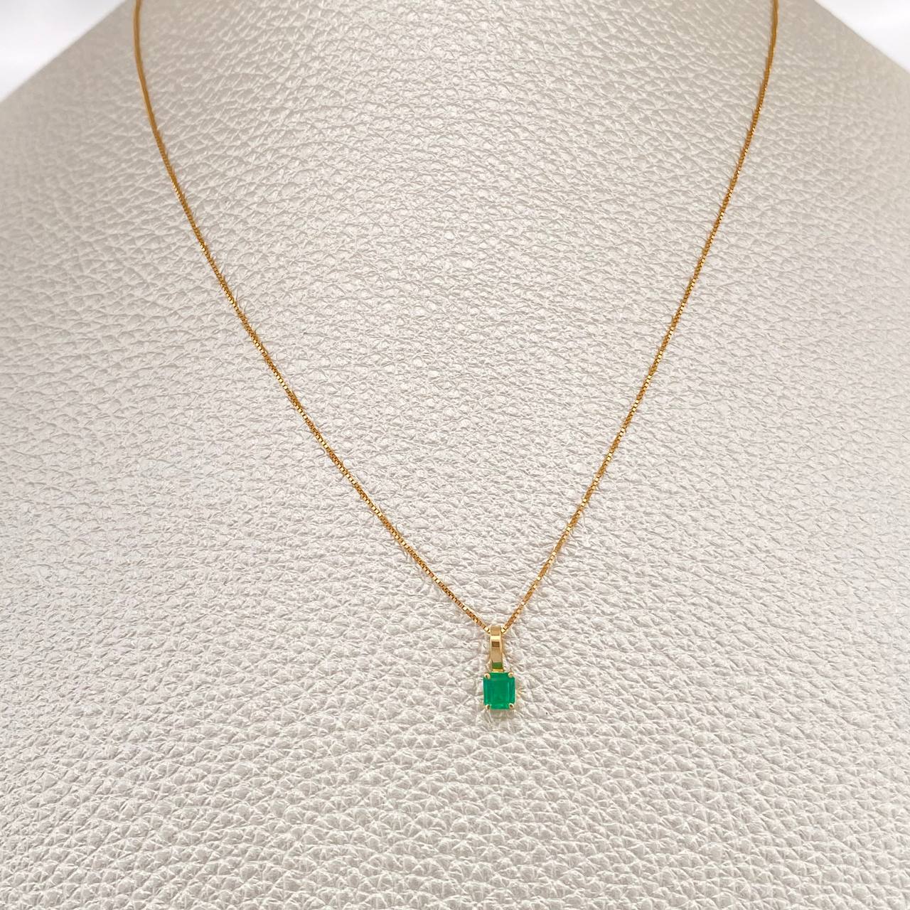 Set Veneciana + Rectangulo Esmeralda 1gr / 45cm / 0.51mm Oro Amarillo 18K &