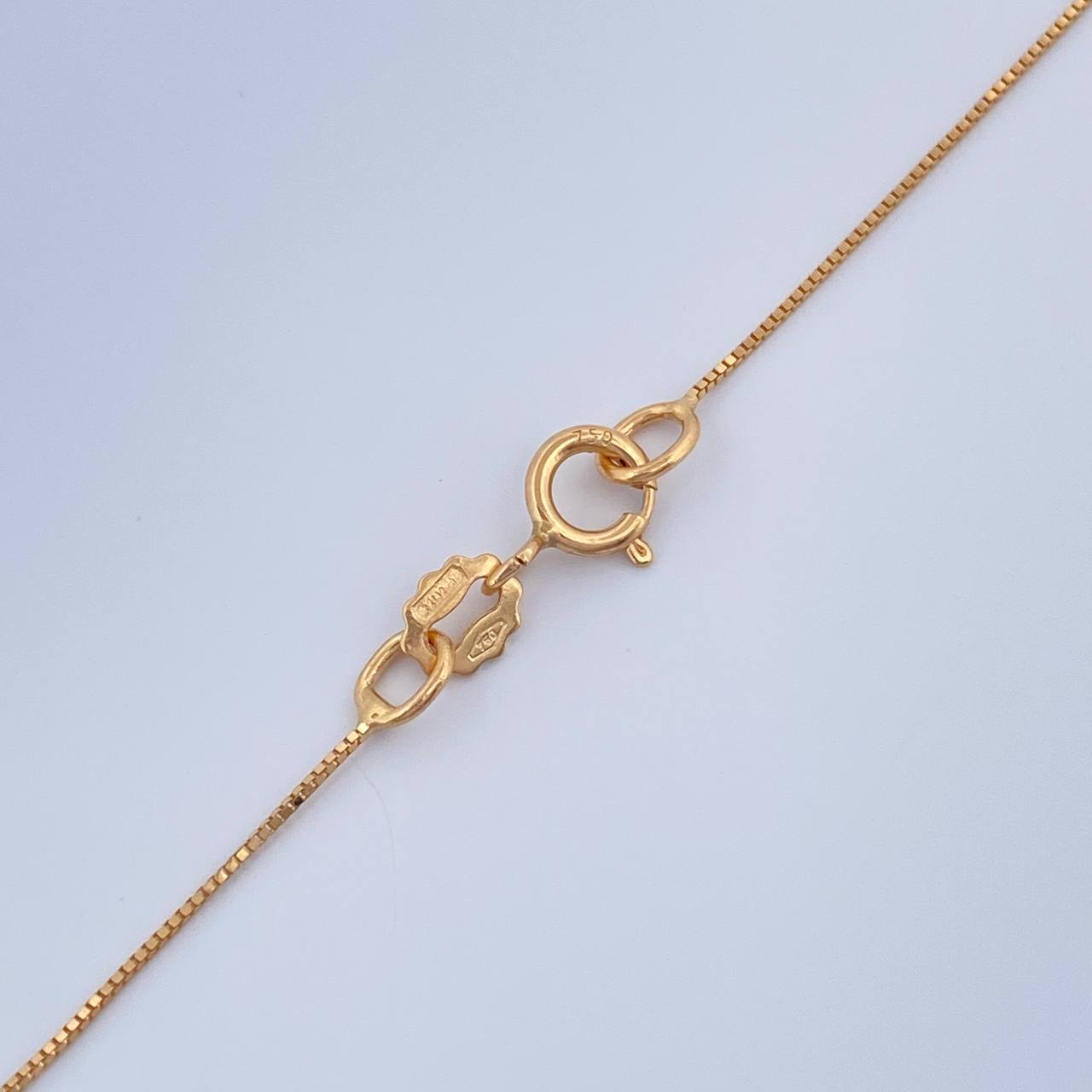 Set Veneciana + Cruz Trebol Esmeralda 1.7gr / 45cm / 0.49mm Oro Amarillo 18K &