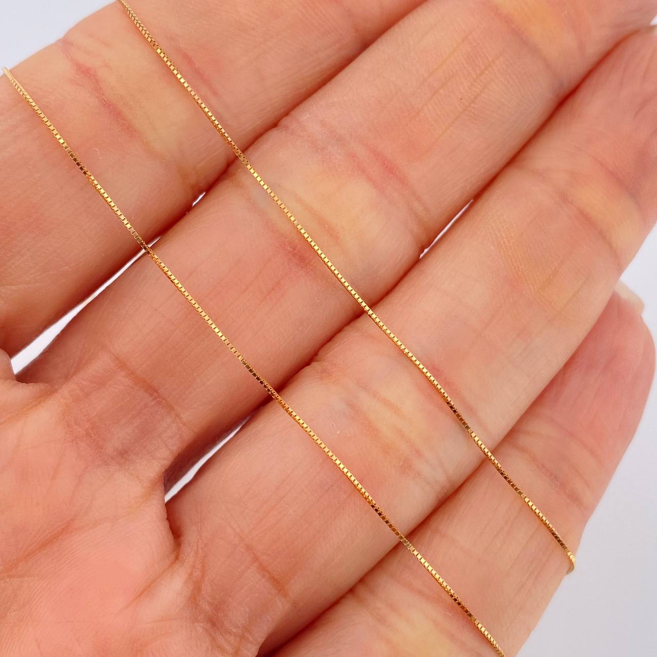 Set Veneciana + Cruz Trebol Esmeralda 1.7gr / 45cm / 0.49mm Oro Amarillo 18K &