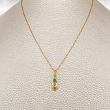 Set Veneciana + GC Figura Esmeralda 1.2gr / 45cm / 0.38mm Oro Amarillo 18K &