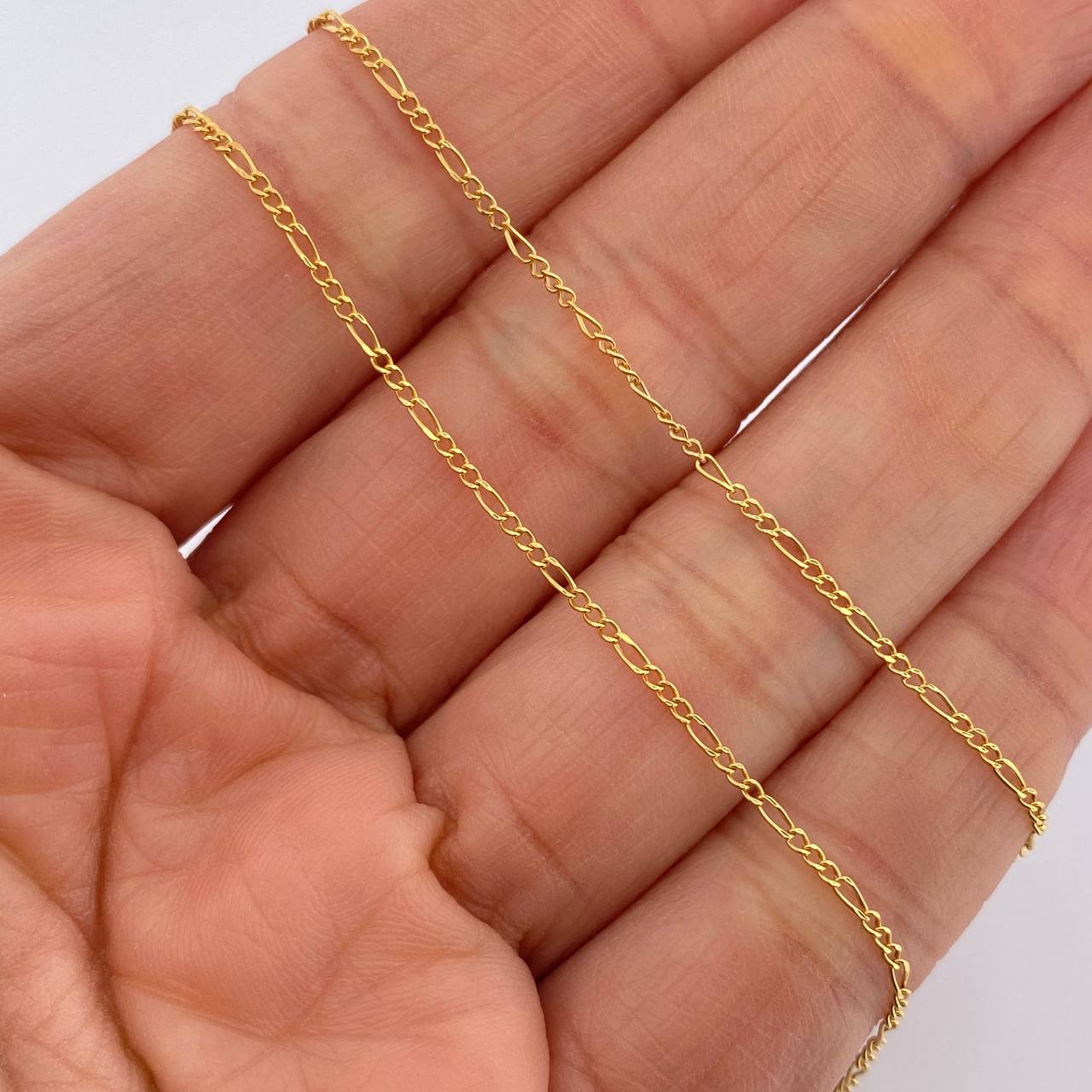 Cadena Figaro 1.05gr / 44.5cm / 1.1mm Oro Amarillo +1 18K $