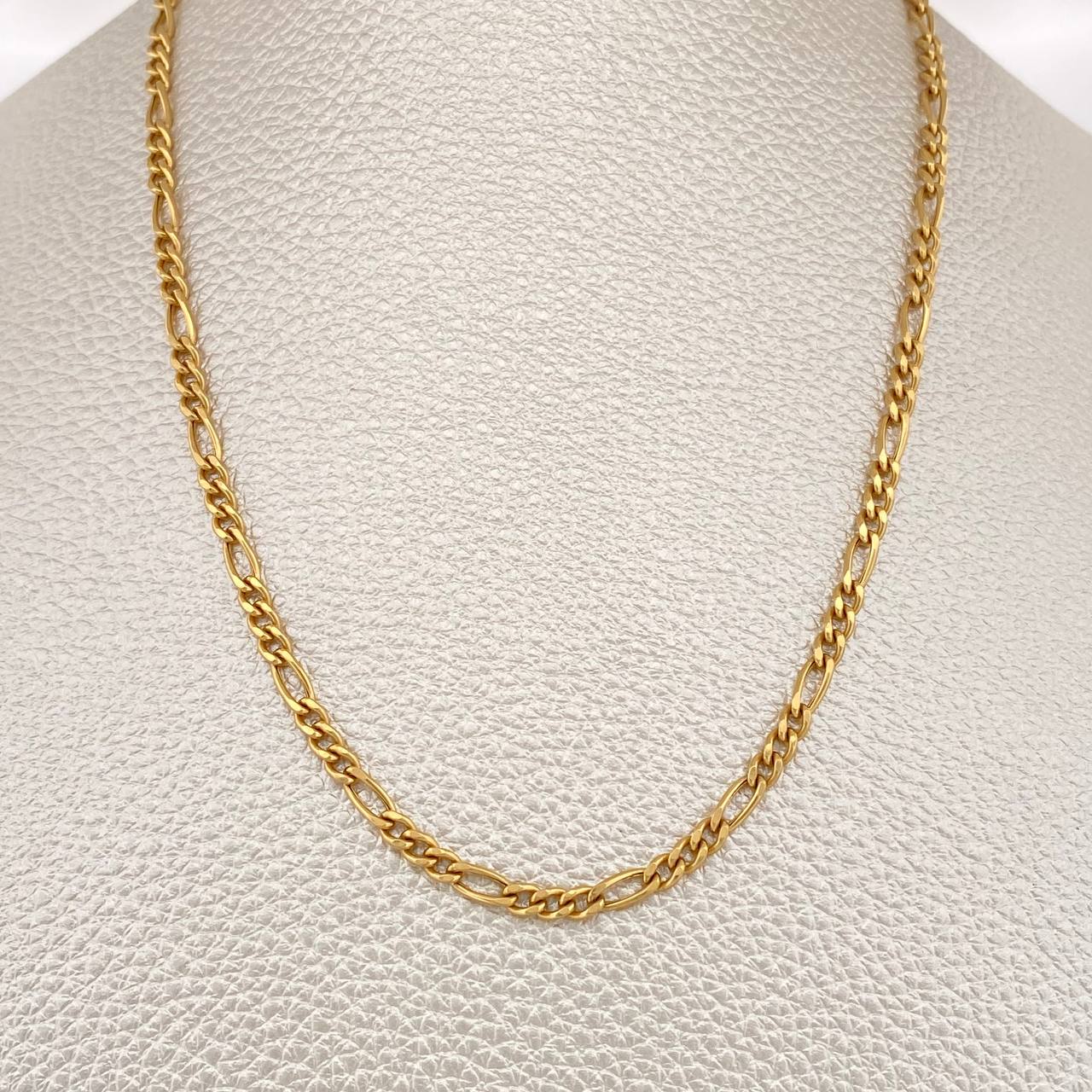 Cadena Figaro 7gr / 60.3cm / 3mm Oro Amarillo +1 18K $