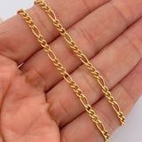 Cadena Figaro 7gr / 60.3cm / 3mm Oro Amarillo +1 18K $