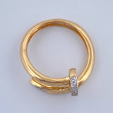 Anillo Clavo 3.4gr / T5 1/4 / Dos Oros Amarillo Blanco 18K %