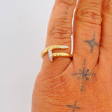 Anillo Clavo 3.4gr / T5 1/4 / Dos Oros Amarillo Blanco 18K %