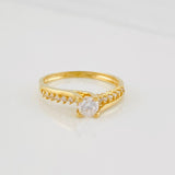 Anillo Solitario Curvo 1.75g / T5 3/4 Oro Amarillo 18K