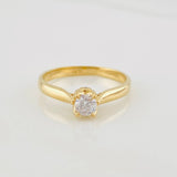 Anillo Solitario Mariposa 2.4g / T6 Oro Amarillo 18K