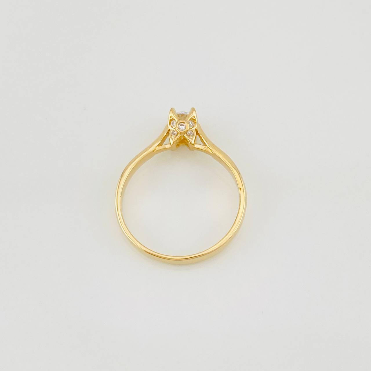 Anillo Solitario Mariposa 2.4g / T6 Oro Amarillo 18K