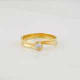 Anillo Solitario Curvo 2.1g / T6 Oro Amarillo 18K