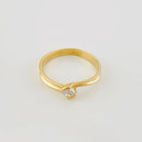 Anillo Solitario Curvo 2.1g / T6 Oro Amarillo 18K