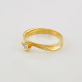 Anillo Solitario Curvo 2.1g / T5 1/2 Oro Amarillo 18K
