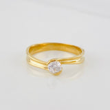 Anillo Solitario Curvo 2.1g / T5 1/2 Oro Amarillo 18K