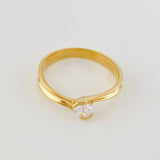 Anillo Solitario Curvo 2.1g / T5 1/2 Oro Amarillo 18K