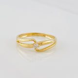 Anillo Lineas Curvas 1.65g / T6 Oro Amarillo 18K