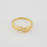 Anillo Lineas Curvas 1.65g / T6 Oro Amarillo 18K