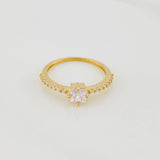 Anillo Solitario Cuadrado 1.8g / T6 1/4 Oro Amarillo 18K