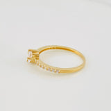 Anillo Solitario Cuadrado 1.8g / T6 1/4 Oro Amarillo 18K