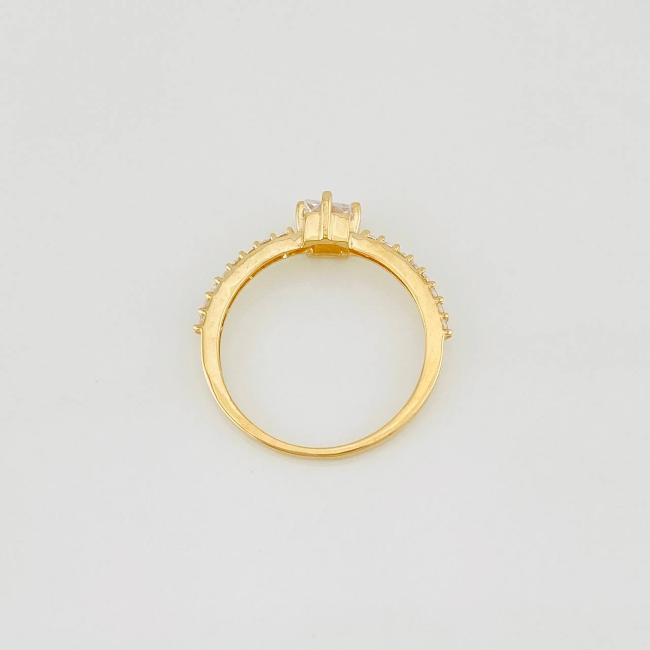 Anillo Solitario Cuadrado 1.8g / T6 1/4 Oro Amarillo 18K