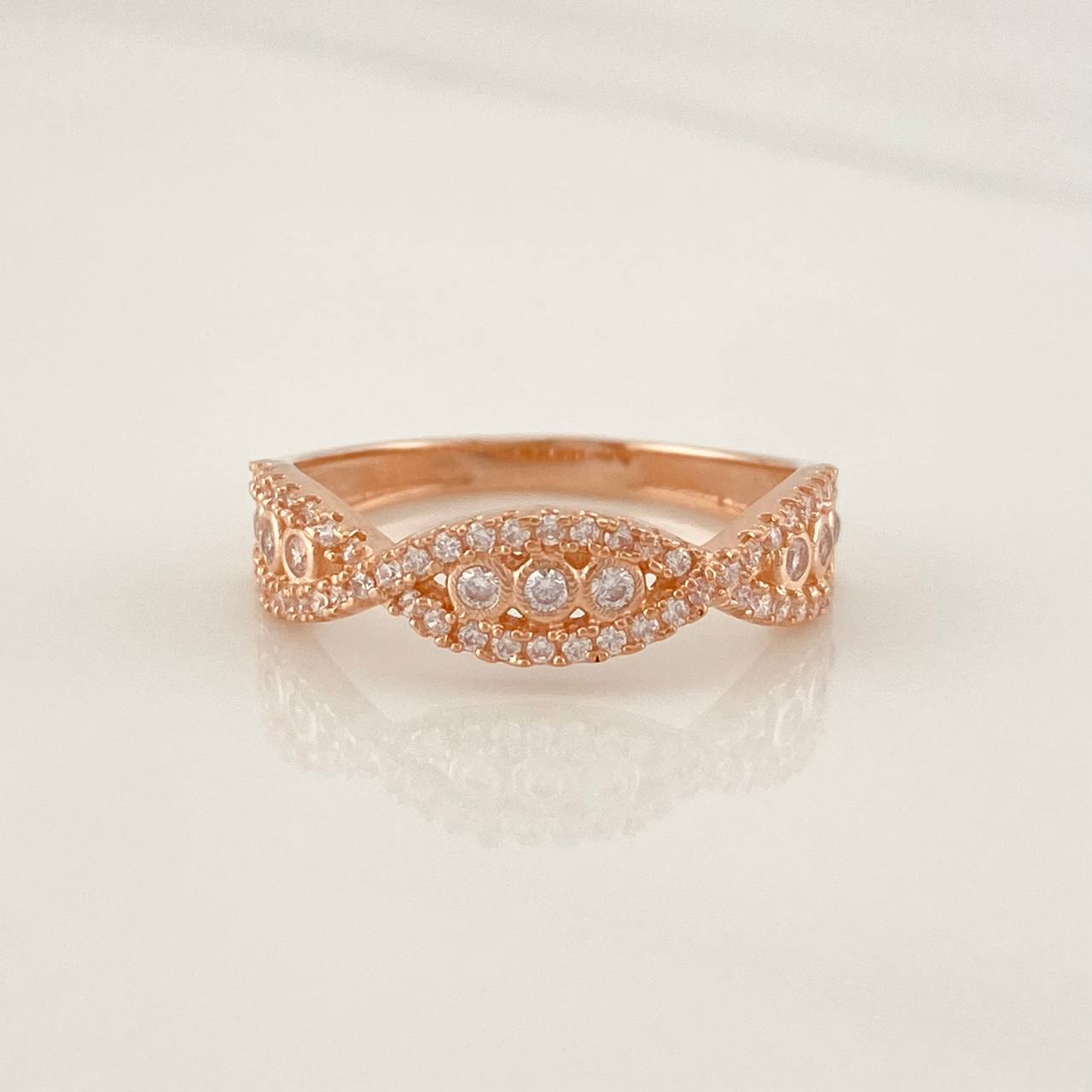 Anillo Olas 3g / T7 3/4 Oro Rosa 18K