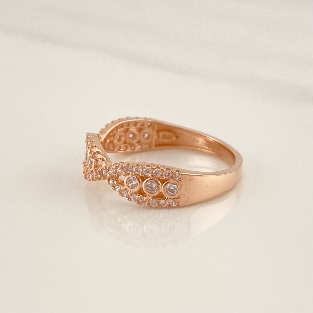 Anillo Olas 3g / T7 3/4 Oro Rosa 18K