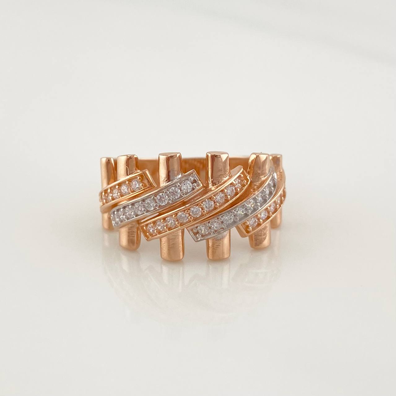 Anillo Eslabones Cubano 4.75g / T7 Tres Oros 18K