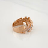 Anillo Eslabones Cubano 4.75g / T7 Tres Oros 18K