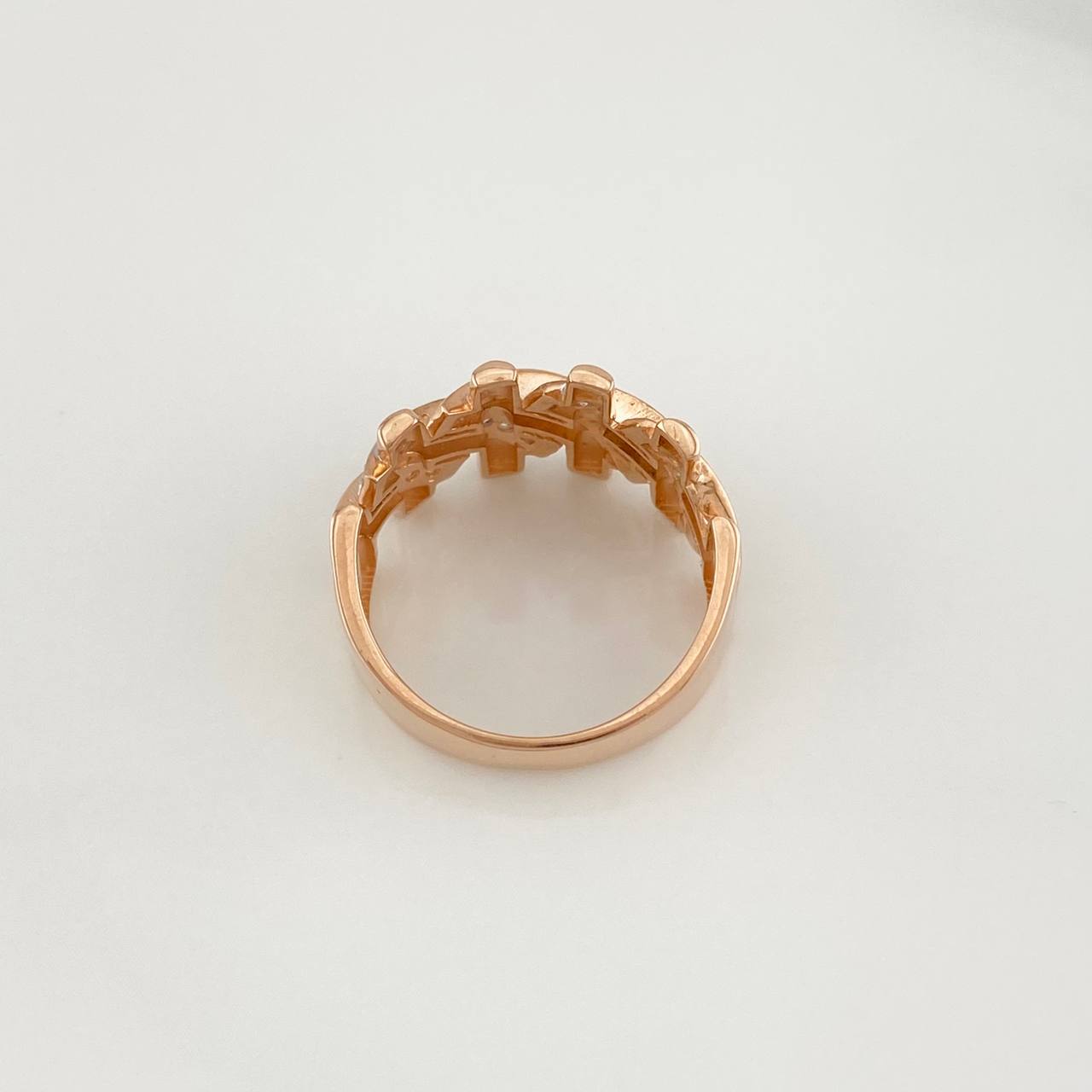 Anillo Eslabones Cubano 4.75g / T7 Tres Oros 18K