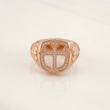 Anillo Sello Cruz 7.65g / T11 3/4 Oro Rosa 18K