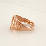 Anillo Sello Cruz 7.65g / T11 3/4 Oro Rosa 18K