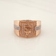 Anillo Sello Signo Pesos 9.8g / T11 1/4 Dos Oros Blanco Rosa 18K