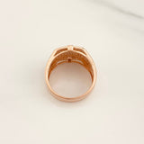 Anillo Sello Signo Pesos 9.8g / T11 1/4 Dos Oros Blanco Rosa 18K