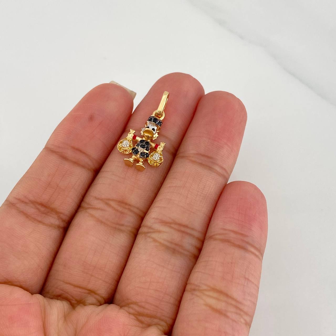 Dije Pato Bolsas de Dinero 1.65g / 2.2cm Tres Oros 18K