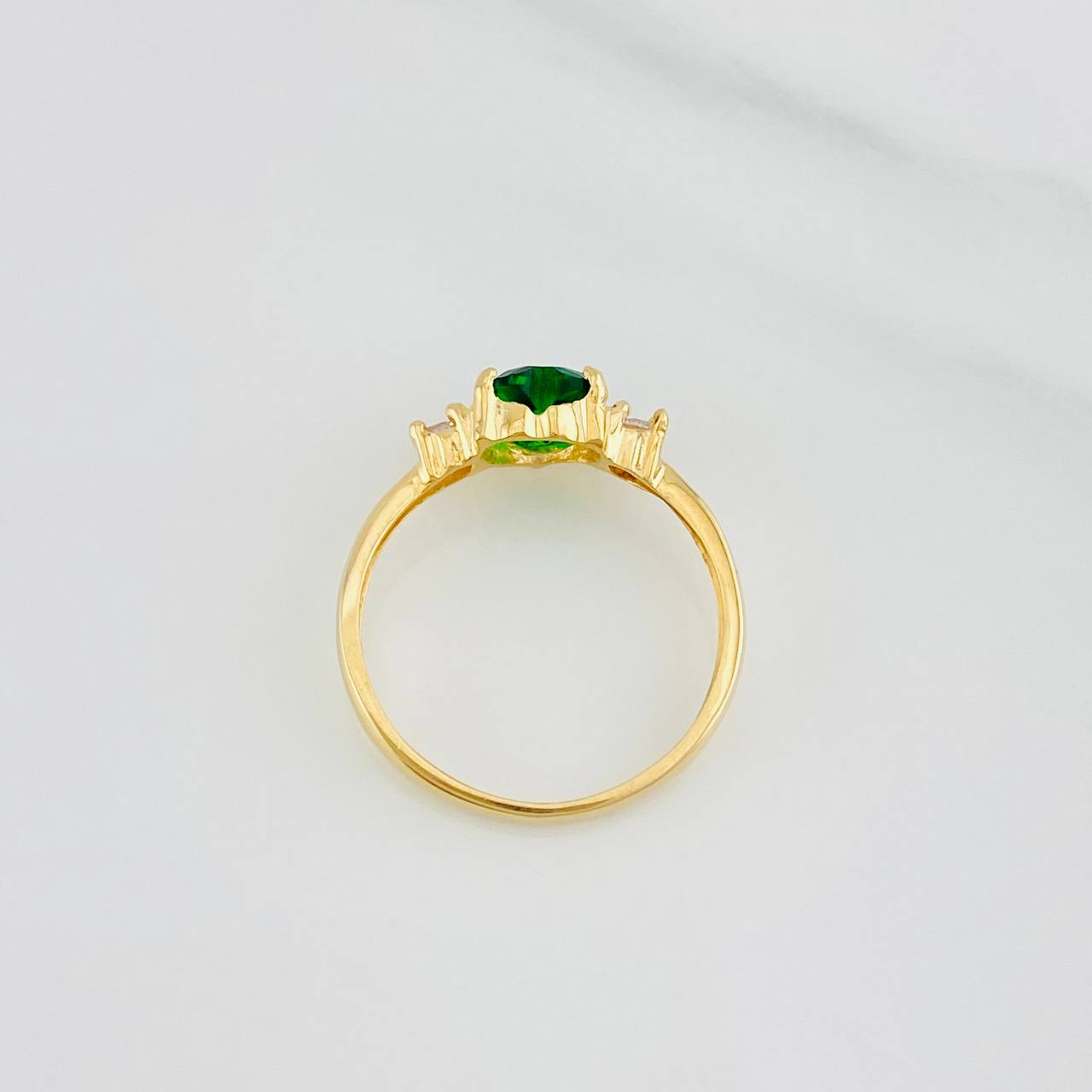 Anillo Halo Corazon 1.8g / T6 1/4 Oro Amarillo 18K