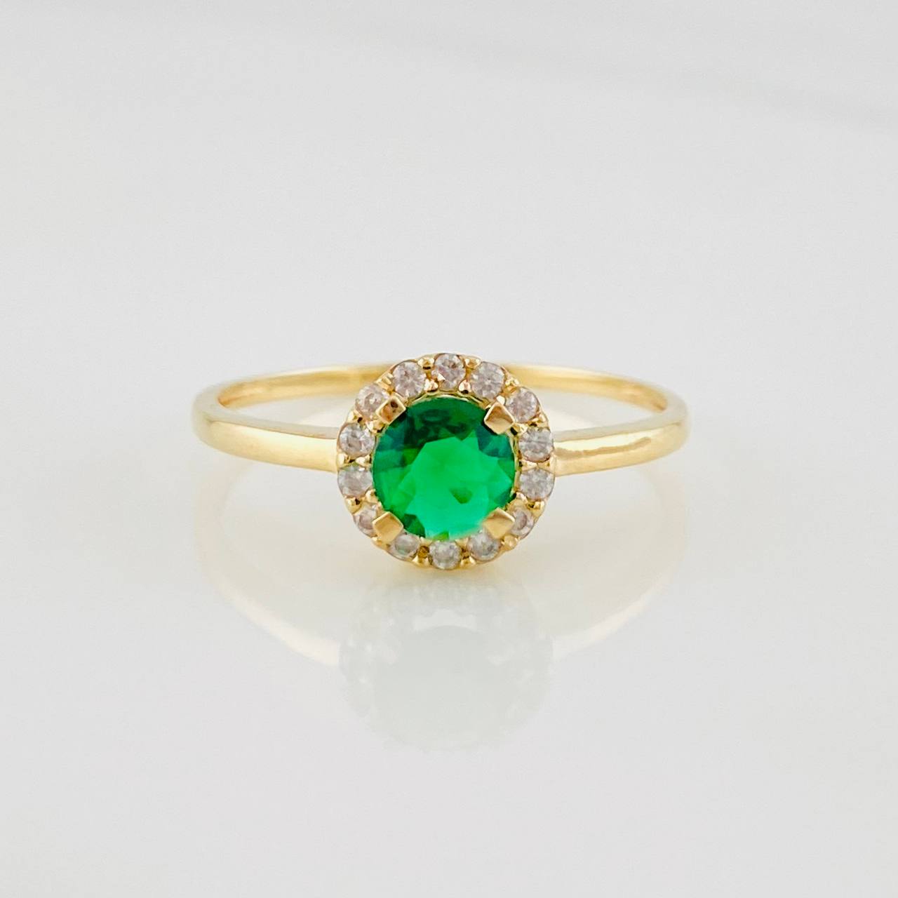 Anillo Halo Circulo 1.8g / T7 3/4 Oro Amarillo 18K