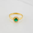 Anillo Halo Flor 2.25g / T7 1/4 Oro Amarillo 18K