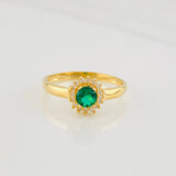 Anillo Halo Flor 2.25g / T7 1/4 Oro Amarillo 18K