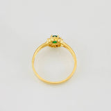 Anillo Halo Flor 2.25g / T7 1/4 Oro Amarillo 18K
