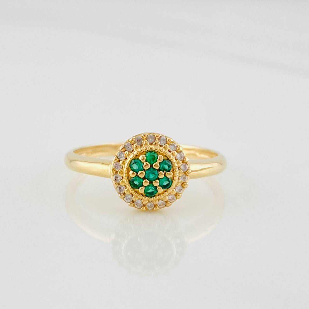 Anillo Halo Circulo 1.95g / T6 3/4 Oro Amarillo 18K