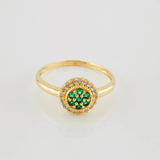 Anillo Halo Circulo 1.95g / T6 3/4 Oro Amarillo 18K