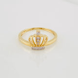 Anillo Corona 1.95g / T6 Dos Oros Amarillo Blanco 18K