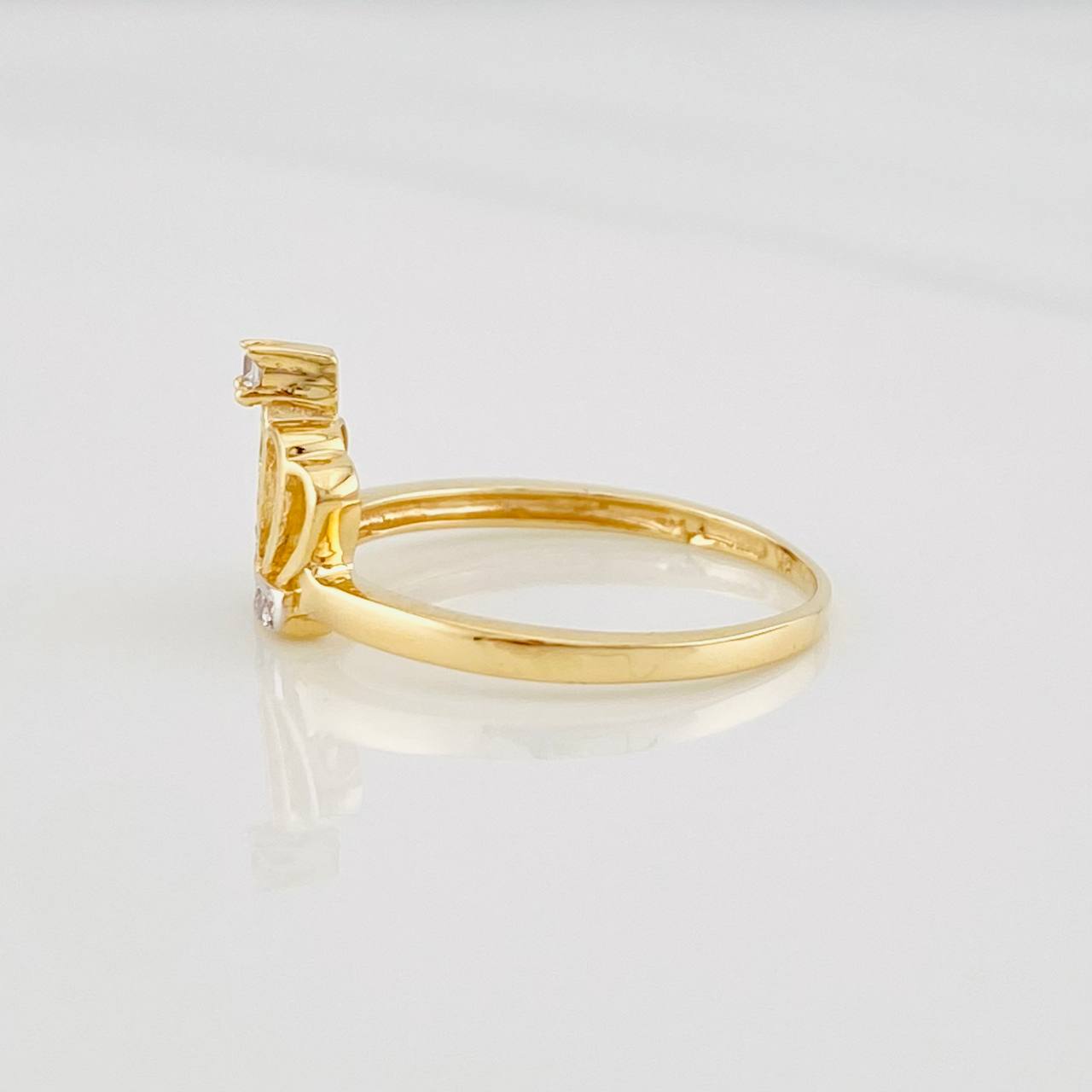 Anillo Corona 1.95g / T6 Dos Oros Amarillo Blanco 18K