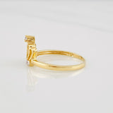 Anillo Corona 1.95g / T6 Dos Oros Amarillo Blanco 18K